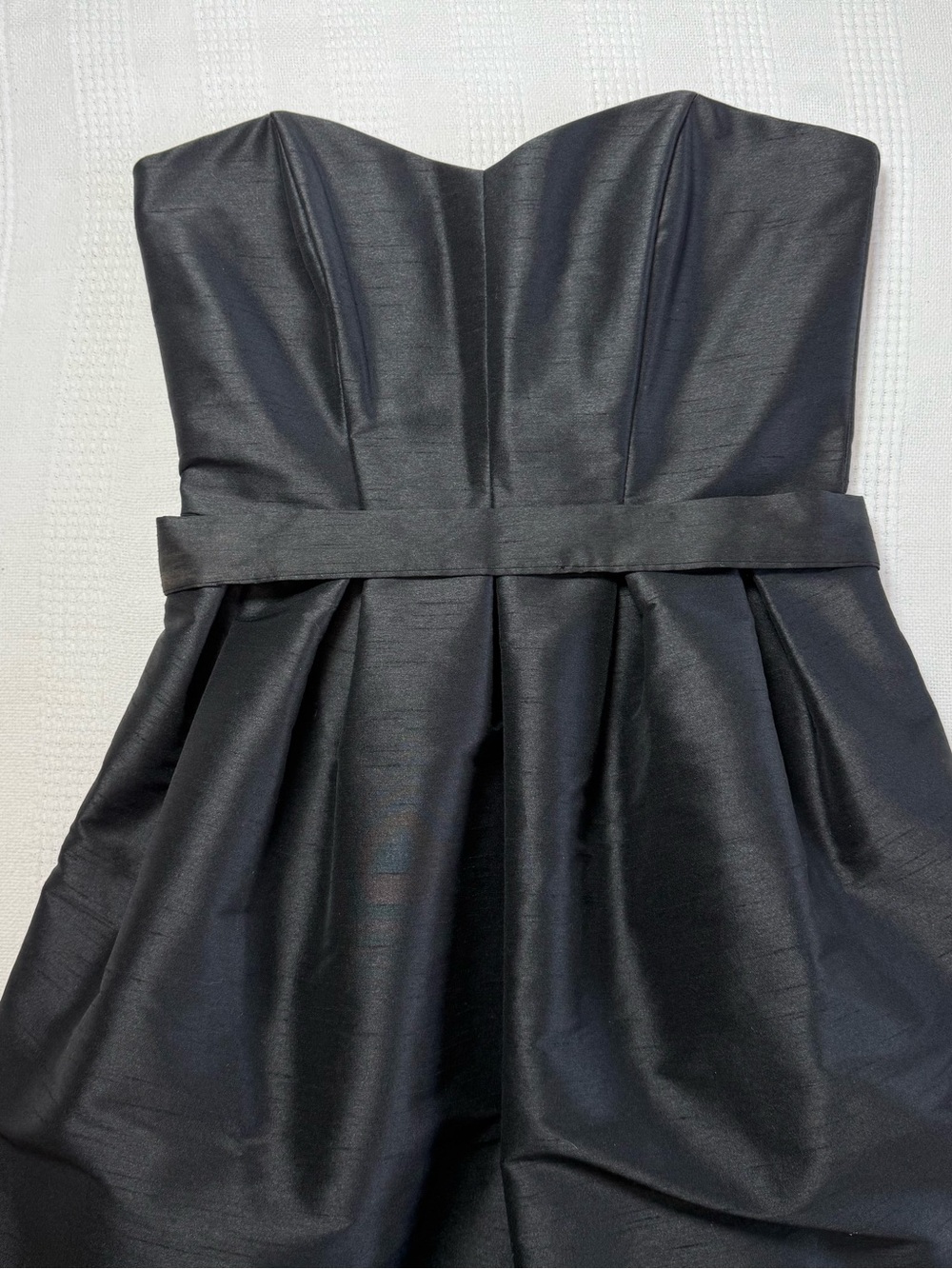 Alfred Sung Strapless Taffeta Cocktail Dress with Pockets & Belt Black Sz 6 - Picture 5 of 11